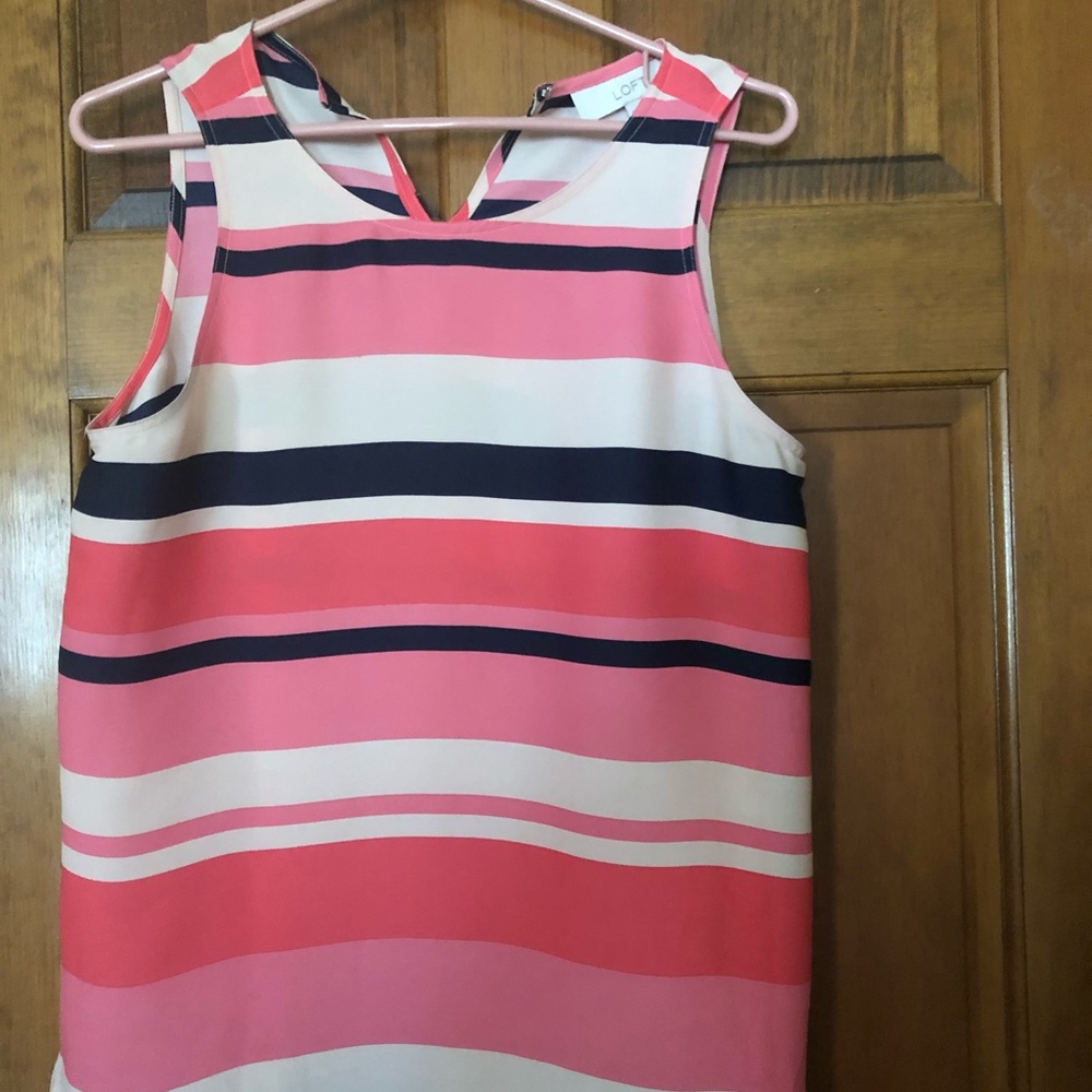 Loft multi-striped pink navy blue and white SZ M